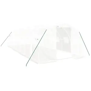 Comparateur de prix : vidaXL Serre avec cadre en acier blanc 24 m² 8x3x2 m