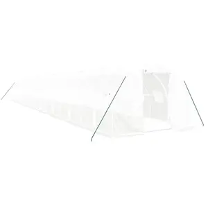 Comparateur de prix : vidaXL Serre avec cadre en acier blanc 54 m² 18x3x2 m