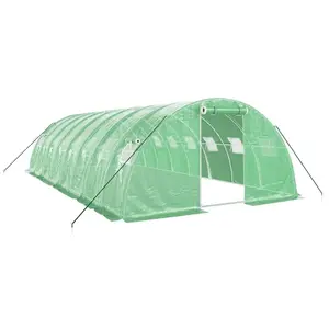 Comparateur de prix : vidaXL Serre avec cadre en acier vert 32 m² 8x4x2 m