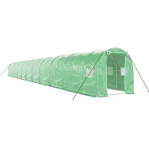 Comparateur de prix : vidaXL Serre avec cadre en acier vert 44 m² 22x2x2 m