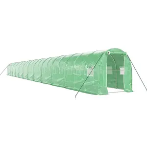 Comparateur de prix : vidaXL Serre avec cadre en acier vert 48 m² 24x2x2 m