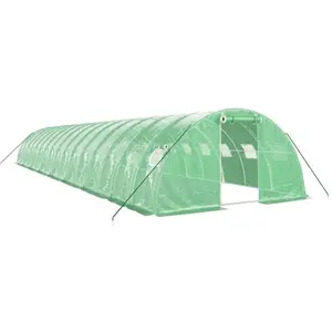 Comparateur de prix : vidaXL Serre avec cadre en acier vert 64 m² 16x4x2 m
