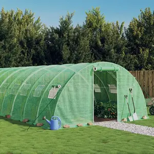 Comparateur de prix : vidaXL Serre avec cadre en acier vert 48 m² 12x4x2 m