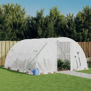 Comparateur de prix : vidaXL Serre avec cadre en acier blanc 16 m² 4x4x2 m