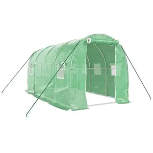 Comparateur de prix : vidaXL Serre avec cadre en acier vert 8 m² 4x2x2 m