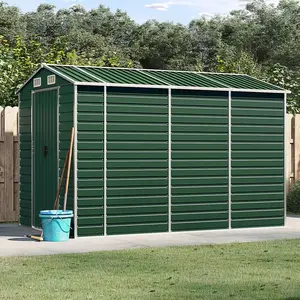 vidaXL Abri de jardin vert 191x300x198 cm acier galvanisé pas cher
