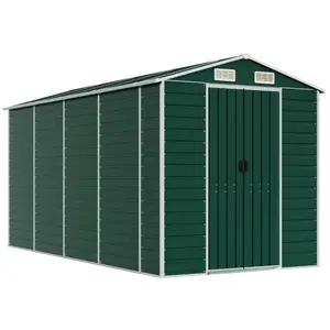 vidaXL Abri de jardin vert 191x385x198 cm acier galvanisé pas cher