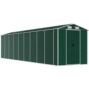 Comparateur de prix : vidaXL Abri de jardin vert 191x810x198 cm acier galvanisé