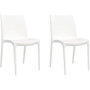 vidaXL Chaises de jardin lot de 2 blanc 50x46x80 cm polypropylène pas cher