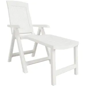 Comparateur de prix : vidaXL Chaise longue blanc plastique