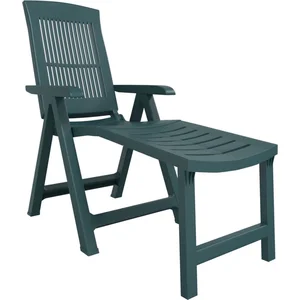 vidaXL Vidaxl Chaise Longue Vert Plastique pas cher