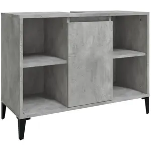vidaXL Meuble d'évier gris béton 80x33x60 cm bois d'ingénierie pas cher