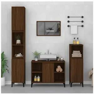 vidaXL Meuble d'évier chêne marron 80x33x60 cm bois d'ingénierie pas cher