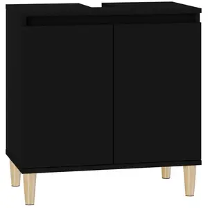 Comparateur de prix : vidaXL Meuble d'évier noir 58x33x60 cm bois d'ingénierie