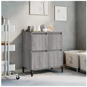 vidaXL Buffet Sonoma gris 60x35x70 cm Bois d'ingénierie pas cher