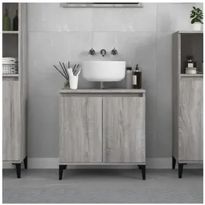 vidaXL Meuble d'évier sonoma gris 58x33x60 cm bois d'ingénierie pas cher