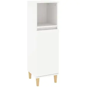 Comparateur de prix : vidaXL Armoire de salle de bain blanc 30x30x100 cm bois d'ingénierie