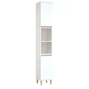 Comparateur de prix : vidaXL Armoire de salle de bain blanc 30x30x190 cm bois d'ingénierie
