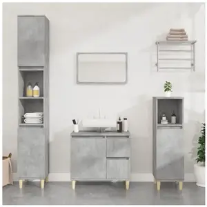 vidaXL Armoire de salle de bain gris béton 65x33x60 cm pas cher