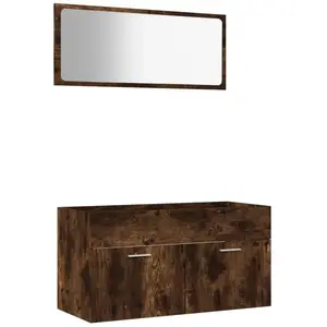 vidaXL Ensemble de meubles de salle de bain 2 pcs Chêne fumé