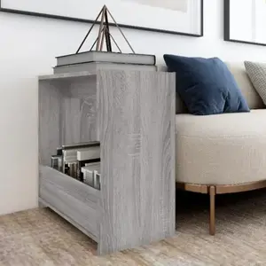 Comparateur de prix : vidaXL Table d'appoint Sonoma gris 50x26x50 cm Bois d'ingénierie