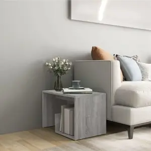 vidaXL Table d'appoint Sonoma gris 59x36x38 cm Bois d'ingénierie pas cher