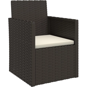 vidaXL Fauteuil de jardin avec coussin Noir Résine tressée pas cher