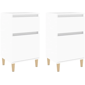 vidaXL Tables de chevet 2 pcs blanc 40x35x70 cm pas cher