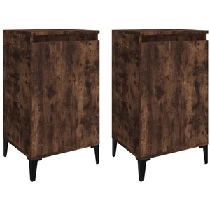 vidaXL Tables de chevet 2 pcs chêne fumé 40x35x70 cm bois d'ingénierie pas cher