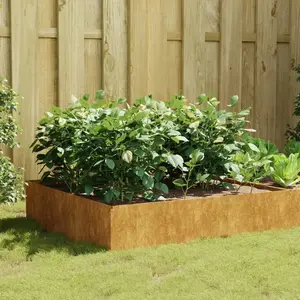 vidaXL Lit surélevé de jardin 100x100x41 cm acier corten pas cher