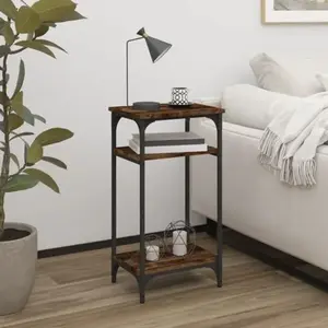 vidaXL Table d'appoint Chêne fumé 40x30x75 cm Bois d'ingénierie pas cher