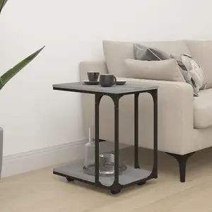 vidaXL Table d'appoint à roues Sonoma gris 50x35x55,5 cm pas cher