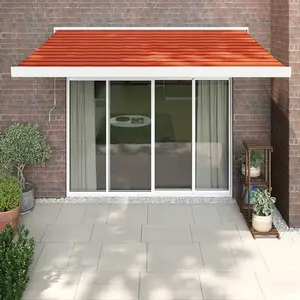 Comparateur de prix : vidaXL Auvent rétractable orange et marron 3,5x2,5m tissu et aluminium