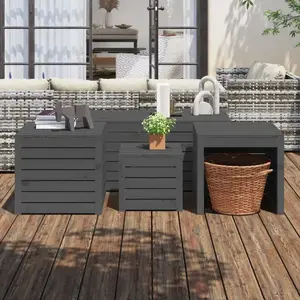 Comparateur de prix : vidaXL Ensemble de boîtes de jardin 4 pcs gris bois de pin massif