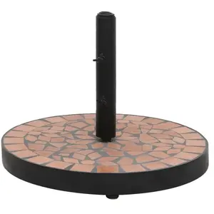 Comparateur de prix : vidaXL Base de parasol terre cuite rond 12 kg