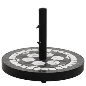 Comparateur de prix : vidaXL Base de parasol noir et blanc rond 12 kg