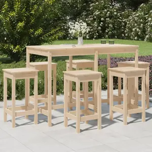 vidaXL Ensemble de bar de jardin 7 pcs Bois de pin massif pas cher