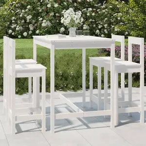 vidaXL Ensemble de bar de jardin 5 pcs blanc bois massif de pin pas cher
