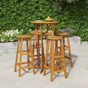 vidaXL Ensemble de bar de jardin 5 pcs bois d'acacia solide pas cher