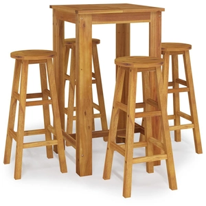 vidaXL Ensemble de bar de jardin 5 pcs bois d'acacia solide pas cher