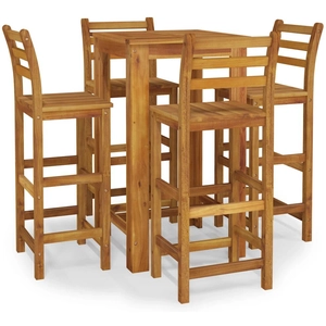 vidaXL Ensemble de bar de jardin 5 pcs bois d'acacia solide pas cher