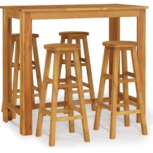 vidaXL Ensemble de bar de jardin 5 pcs bois d'acacia solide pas cher