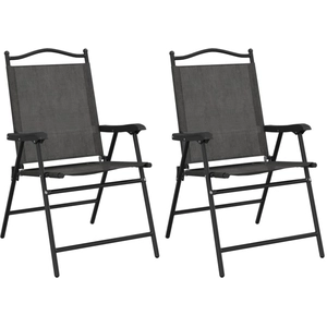 vidaXL Chaises de jardin pliables lot de 2 en acier et textilène pas cher