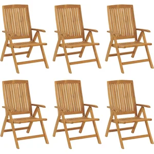 vidaXL Chaises de jardin inclinables 6 pcs bois massif de teck pas cher