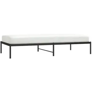 vidaXL Cadre de lit métal noir 100x200 cm pas cher