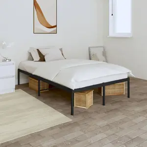 vidaXL Cadre de lit métal noir 120x190 cm pas cher