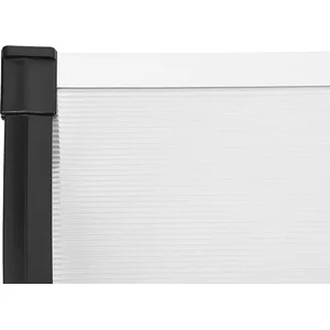 vidaXL Auvent de porte Noir et transparent 239x90 cm Polycarbonate pas cher