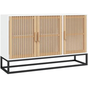 vidaXL Buffet blanc 105x30x65 cm bois d'ingénierie pas cher