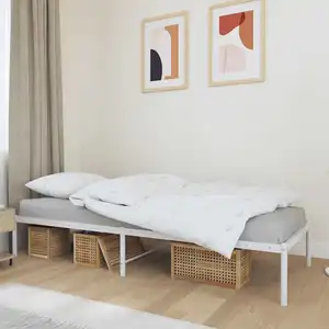vidaXL Cadre de lit métal blanc 80x200 cm pas cher