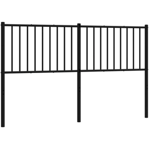 vidaXL Tête de lit métal noir 160 cm pas cher